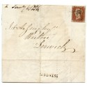 1844 cover with 1d with Sandness handstamp and manuscript mark, Shetland Islands.