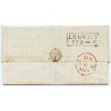 1829 cover - boxed "Lerwick 778-E" mileage mark, Shetland Islands, to Edinburgh.