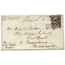 1857 cover with 6d issue and "Southend" Argyllshire, type V Scots Local handstamp.