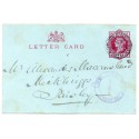 1894 1d letter card with "belted" "R.M.S. Lord of the Isles" AU 28 94 datestamp.
