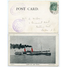 1903 postcard with EVII ½d with "Loch Long & Lochgoil Steamboat Co"  cachets.