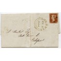 1844 cover with 1841 1d red-brown plate 29 from Tongue, Sutherland, to Golspie.
