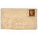 1843 cover -1d red-brown with "Brae" type 1 Shetland Islands namestamp in blue 