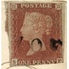 1843 cover - 1d red-brown with "Voe" type 1 Shetland Islands namestamp in black 