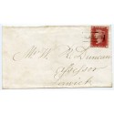 1858 cover- 1d with type VIII "Walls" Shetland Islands Scots Local namestamp 