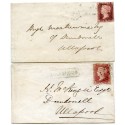 1858/9 two covers -1ds  type VIII "Lochbroom" Ross, Scots Local nemestamps.