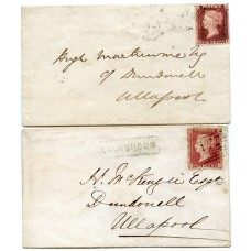 1858/9 two covers -1ds  type VIII "Lochbroom" Ross, Scots Local nemestamps.