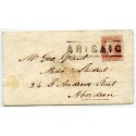 1859 cover with 1d with type III "Arisaig" Inverness-shire Scots Local handstamp. 