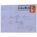 1857 cover -1d with type III "Dalmally" Argyllshire, Scots Local handstamp.