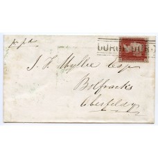 1857 cover with 1d with type IV "Duror Duror" Argyllshire, Scots Local handstamp.