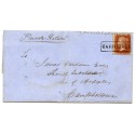 1856 cover with 1d with type VIII "Carridale" Argyllshire, Scots Local handstamp. 