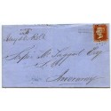 1857 cover -1d  type VIII "Bowmore Village" Isle of Islay, Scots Local handstamp.