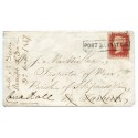 1857 cover with 1d with type VIII "Port Bannatyne" Isle of Bute, Scots Local handstamp.