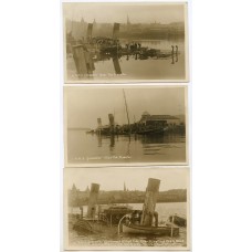 1927 three real photographic postcards of "R.M.S. Grenadier" submerged in Oban.