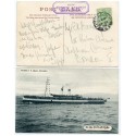 1905 postcard with ½d EVII with the "New Turbine Steamer "Queen Alexandra" cachet.