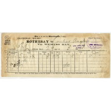 1904 Parcel Way-Bill bearing "Caledonian Steam Pk Co Ltd Marchioness of Bute" cachet.