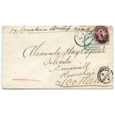 Canada, 1885 cover with 10c Small Queen issue from Ottawa to Dingwall, Scotland.