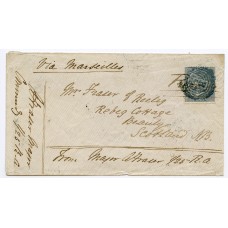 India, 1869 cover with 6a/9p issue from Darjeeling, to Beauly, Scotland.