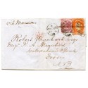 Ceylon, 1869 cover with 3d and 10d issues addressed to Forres, Scotland.