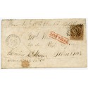 India, 1858 cover with 1a issue "Soldiers Letter" to Gibraltar from Agra.