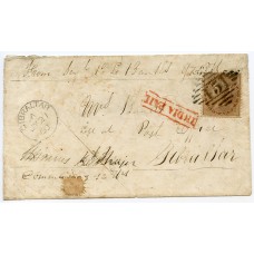 India, 1858 cover with 1a issue "Soldiers Letter" to Gibraltar from Agra.
