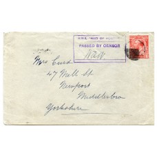 1916 cover with KGV 1d with "H.M.S. Maid of Honour" cachet from Stornoway, Lewis.