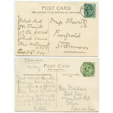 1904/11 postcards with EVII ½ds with Stromness and Stromness-Orkney c.d.s.