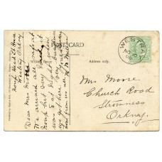 1908 postcard with EVII ½d with Westray, Orkney Islands, circular datestamp.