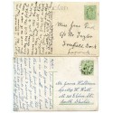 1906/07 SHETLAND postcards with EVII ½ds with Uyeasound and Uyeasound-Lerwick c.d.s.