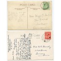 1910/33 SHETLAND postcards with EVII ½d and KGV 1d with Dunrossness circular datestamps.