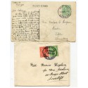 1911/20 SHETLAND postcard and cover with EVII ½d and KGV ½d &1d with East Yell c.d.s.