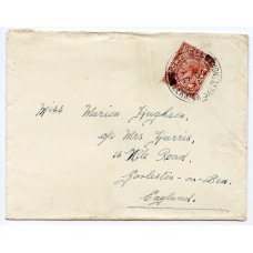 1927 cover with KGV 1½d issue with East Yell Lerwick Shetland, circular datestamp.