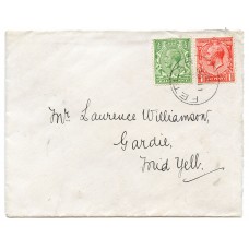 1931 cover with KGV ½d/1d with Fetlar, Shetland Islands circular datestamp.