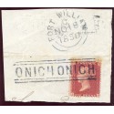 1857 1d rose-red issue with "Onich Onich" Type IV Scots Local Handstamp.