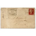 1859 cover with 1d rose-red tied by the "Finstown" Orkney, Scots Local handstamp.