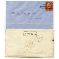 1858/59 covers with "Carridale" Argyllshire, Type VIII Scots Local handstamps.