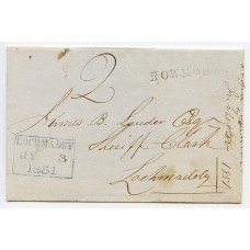 1851 cover from Howmore, South Uist, addressed to Lochmaddy, North Uist.