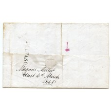 1848 cover from Baltasound, Island of Unst, Shetland Islands to Lerwick.