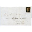 RARE 1840 1d black Pl 5 on cover  from ORKNEY Islands to Edinburgh