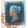 1840 2d blue pl.2 GB on cover with SUPERB London orange-red Maltese cross