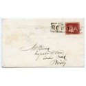 1859 cover with 1d rose-red tied by scarce "ROW ROW" Scots Local
