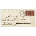 1855 cover 1d red-brown CASTLE STREET  local + WOLVERHAMPTON spoon
