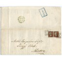 1855 wrapper with pair 1855 1d red-brown Spec. # C4, Aberdeen numeral