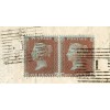 1855 wrapper with pair 1855 1d red-brown Spec. # C4, Aberdeen numeral