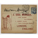 1902 - an illustrated printed envelope for "J.G. Morley, Harp Maker" addressed to London bearing 25c Mouchon tied by Paris c.d.s. Most attractive.